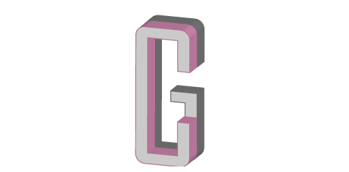 简约几何字母C logo设计