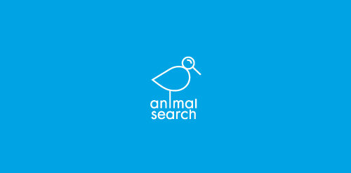 简洁动物搜索logo设计