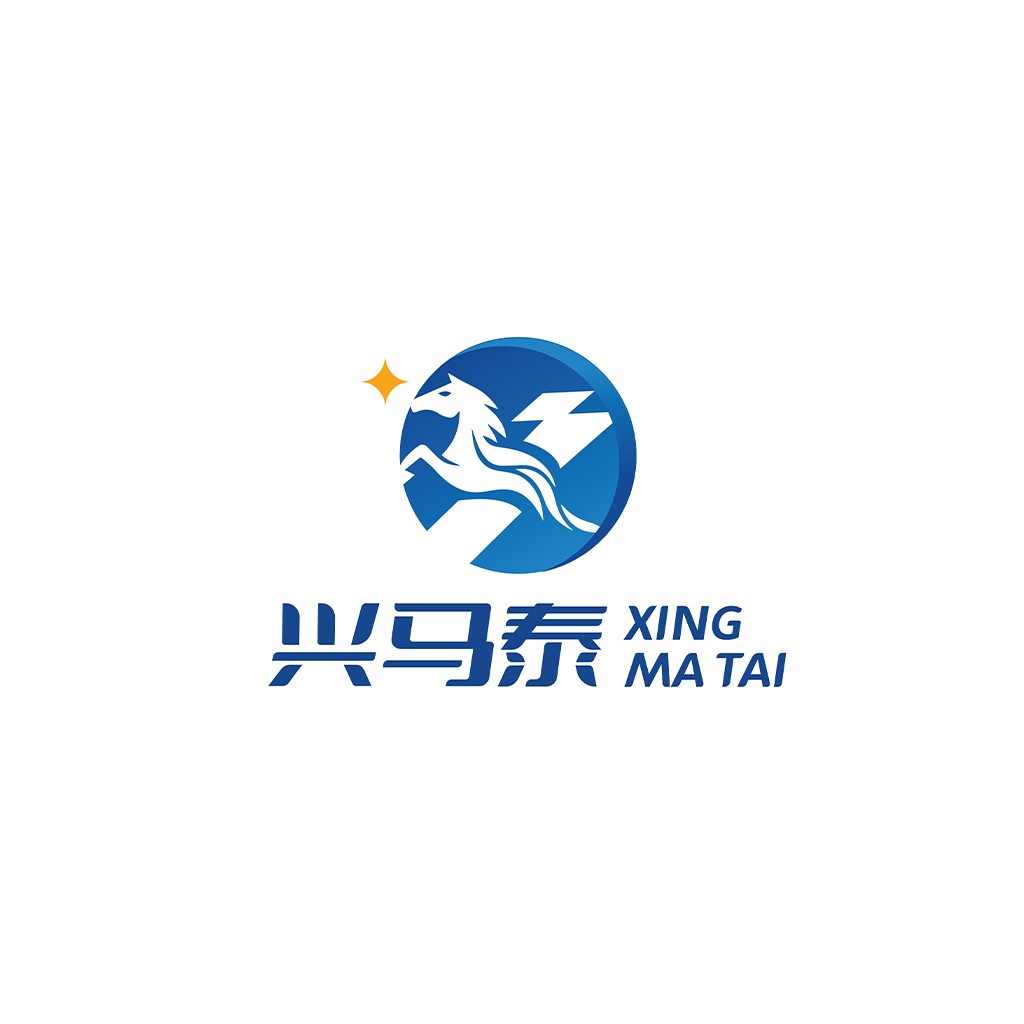 现代马标志设计：蓝色马与闪电结合