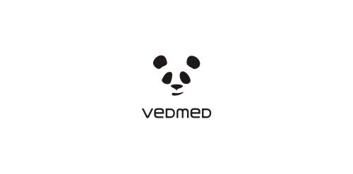 熊猫元素的简洁医疗logo设计