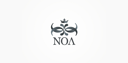 NOΛ logo设计:皇冠与对称图案的优雅结合