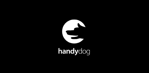 简洁现代的'handydog'标志设计