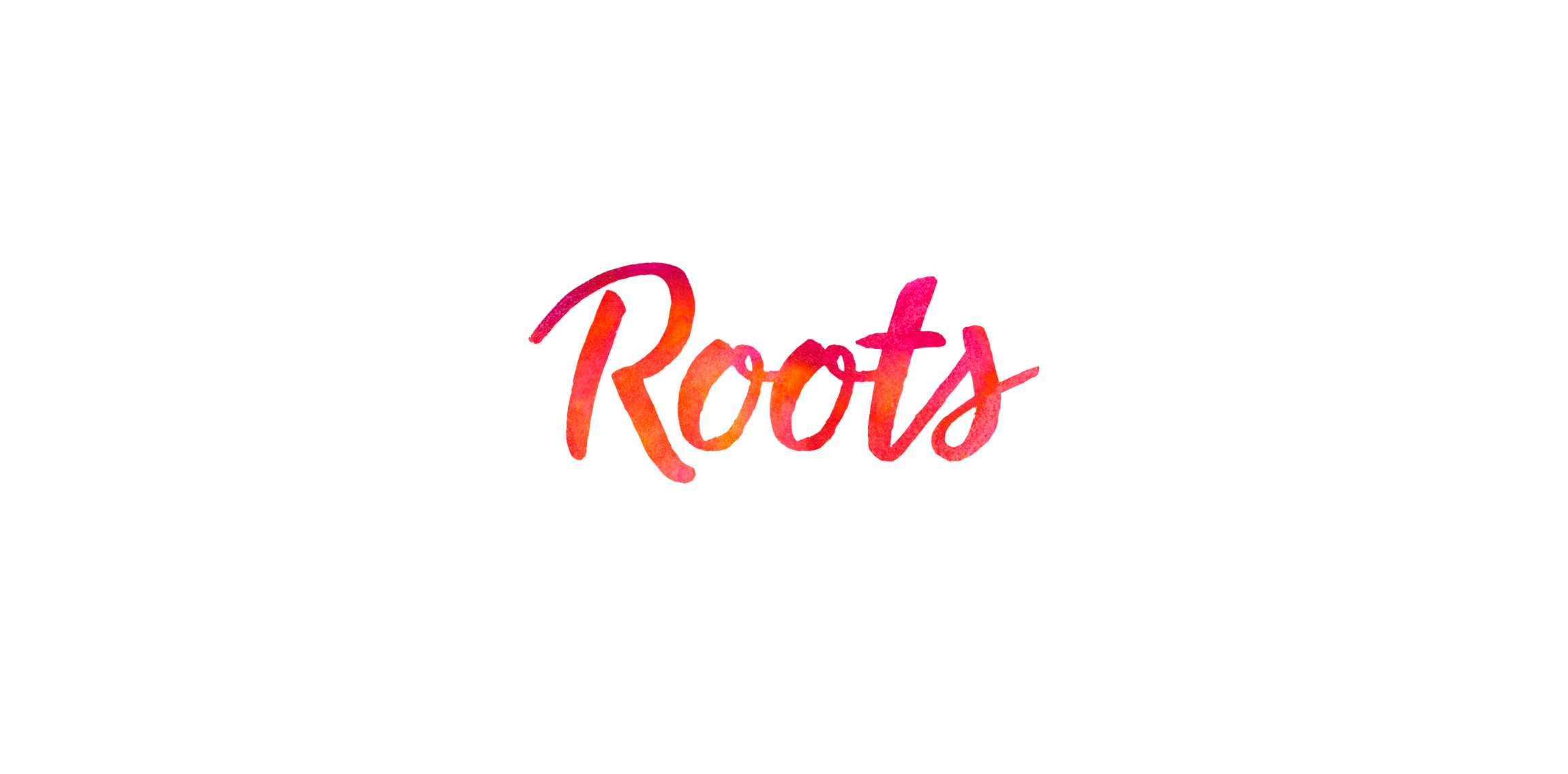 水彩渐变风格的'Roots'字体logo设计