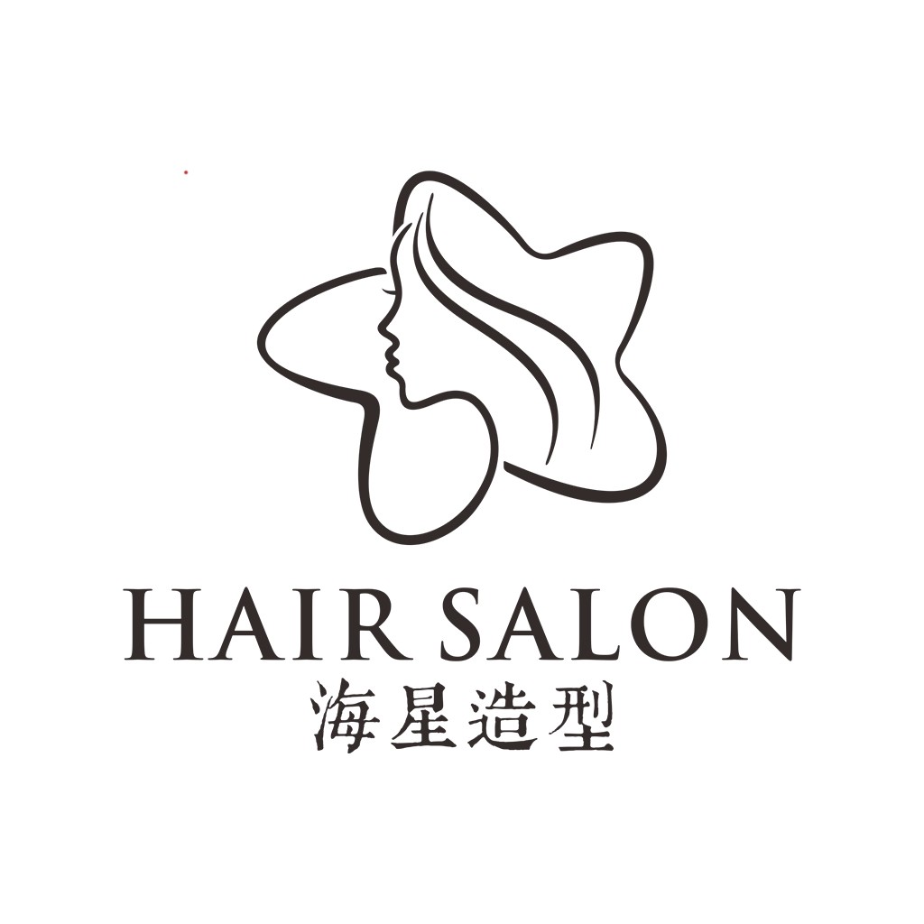 简约优雅女性头像发型设计logo