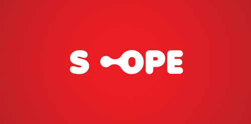 红色背景简约风格S-OPE logo设计