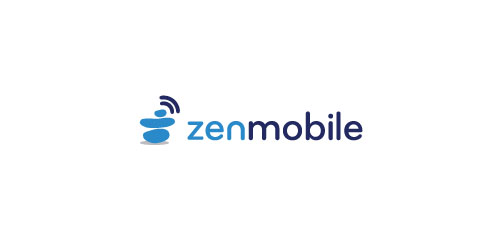 简洁现代的'zenmobile'logo设计