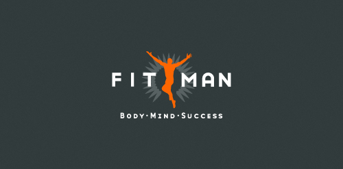 简洁有力的FITMAN品牌logo设计