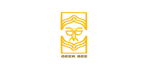 极简风格的'GEEK BEE'logo设计
