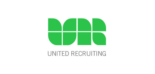 绿色简约风格的United Recruiting Logo设计