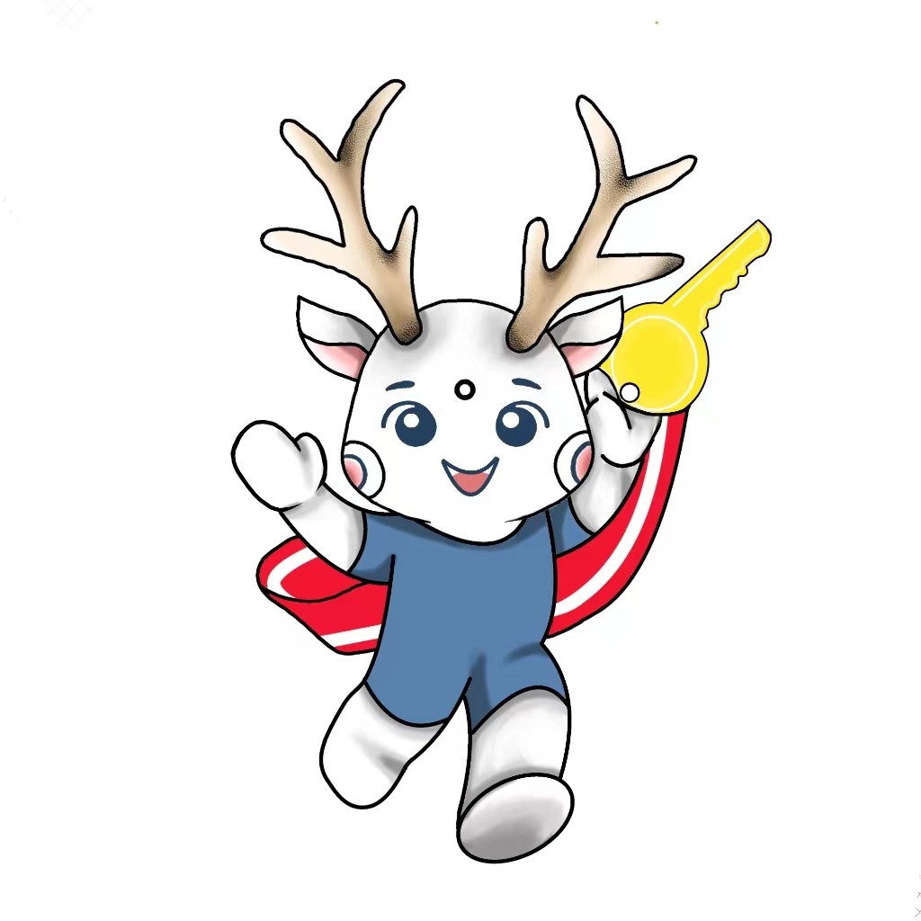 卡通驯鹿钥匙logo设计