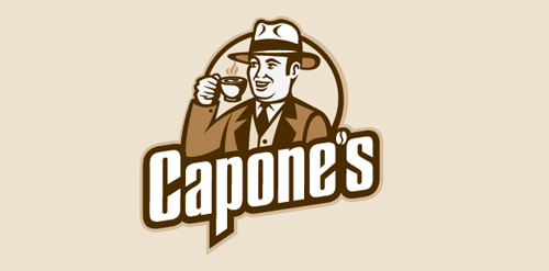 Capone's logo设计:复古侦探风格