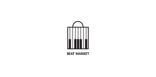 Beat Market Logo设计:简约音乐市场标识