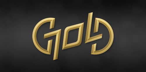 金色立体字母GOLD设计