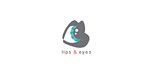 简约时尚的'lip & eyes'标志设计
