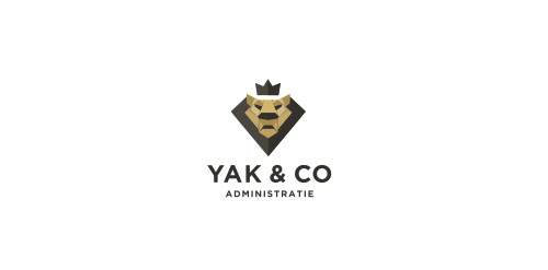 YAK & CO logo设计:简约狮子皇冠标志