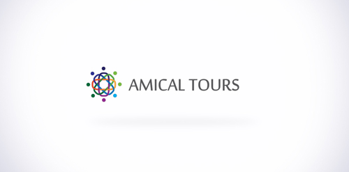 Amical Tours Logo设计：色彩与连接的完美融合