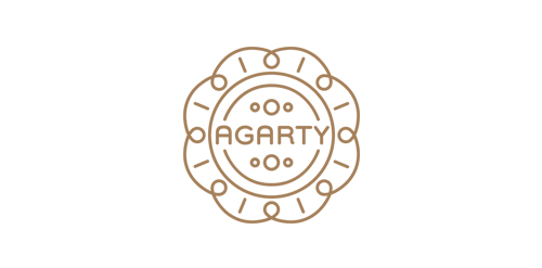 简约线条艺术风格的AGARTY logo设计