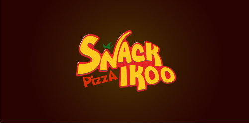 卡通风格的零食披萨logo设计