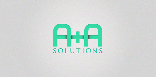 简洁现代A+A解决方案logo设计