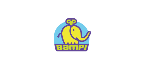 Bampi logo设计:可爱大象形象