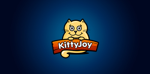 KittyJoy logo设计:可爱猫咪标志