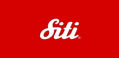 红色背景下的Siti logo设计