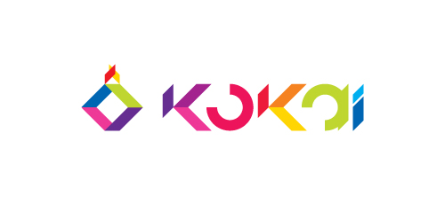 KOKAI logo设计:现代色彩与几何元素的完美结合