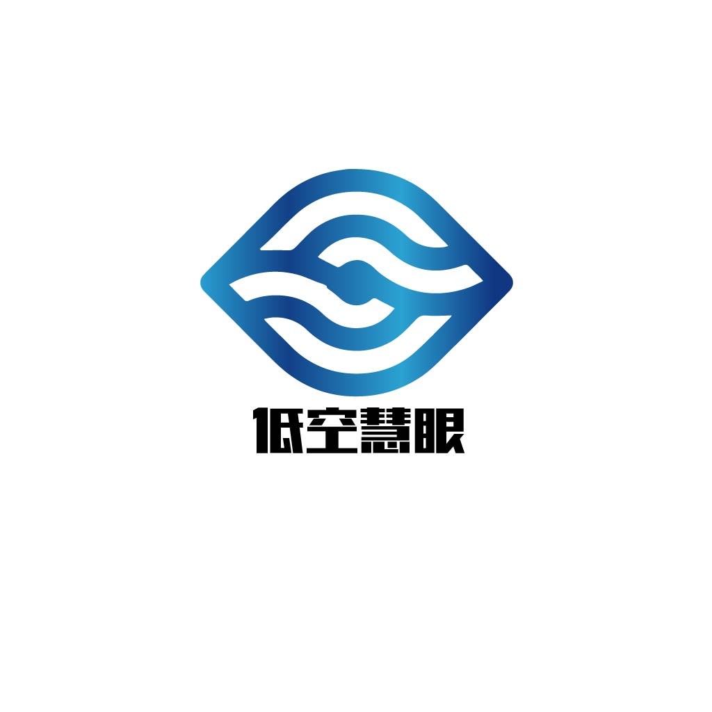 蓝色渐变波浪眼形logo设计