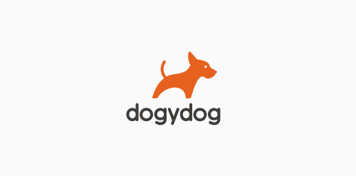 简约趣味的狗形logo设计