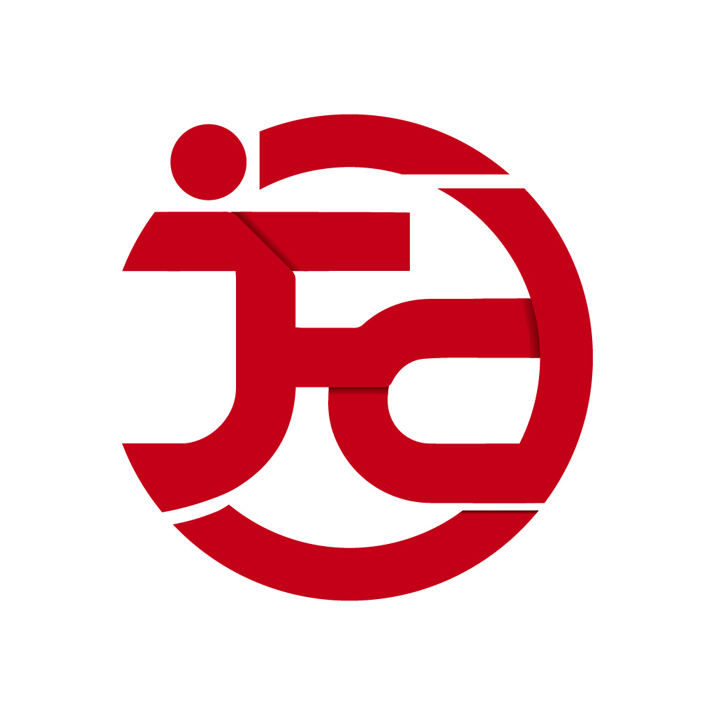 简洁动感的红色圆环logo设计