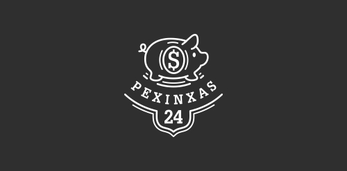 简约复古风猪形储蓄罐logo设计