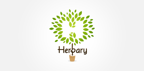 简约植物logo设计