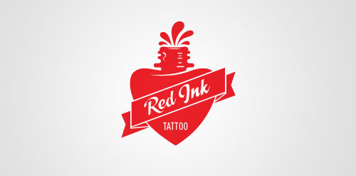 红墨水纹身店Logo设计