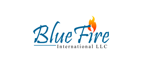 BlueFire Logo设计:蓝色火焰的国际企业标识