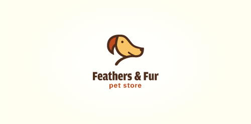 宠物店logo设计:羽毛与毛皮