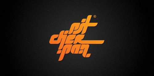 橙色抽象文字logo设计