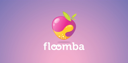 创意水果logo设计:Floomba品牌视觉识别