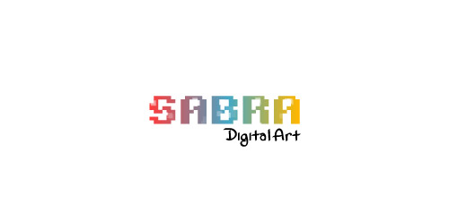 彩色像素风格SABRA logo设计