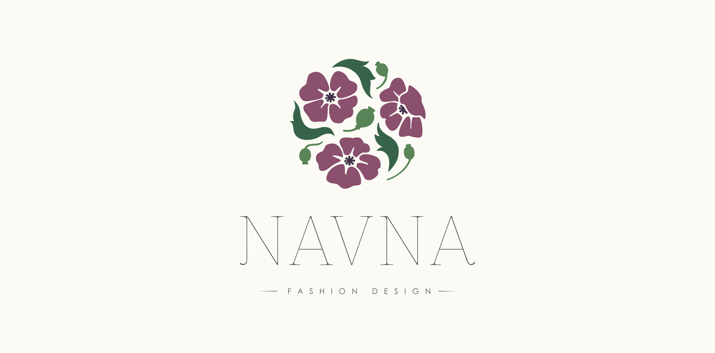 优雅花卉图案logo设计