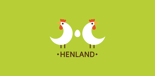 HENLAND鸡主题logo设计