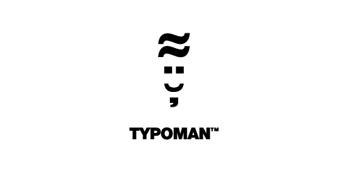 简约风格的Typoman logo设计