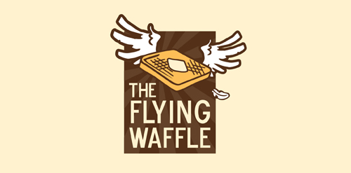 飞起来的华夫饼logo设计