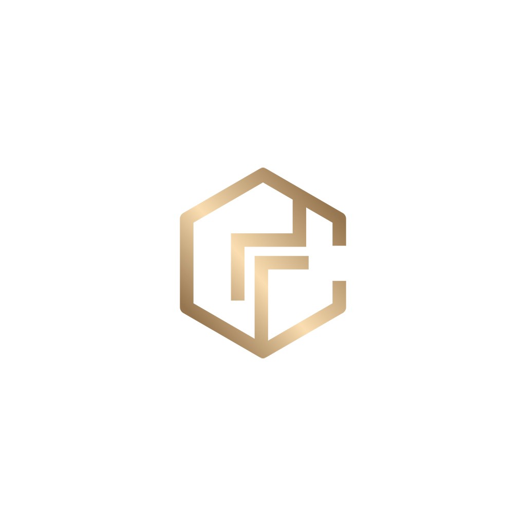 简约金色字母F logo设计