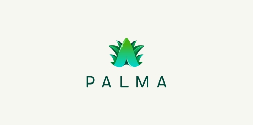 PALMA logo设计:简约植物风格