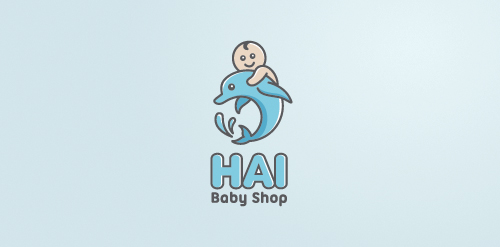 海豚宝宝婴儿店Logo设计