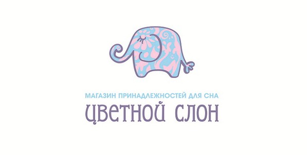 彩色大象睡眠配件店Logo设计