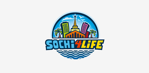 Sochi4Life Logo设计:城市与海滩的完美结合