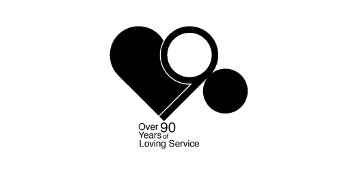 90年服务爱心logo设计