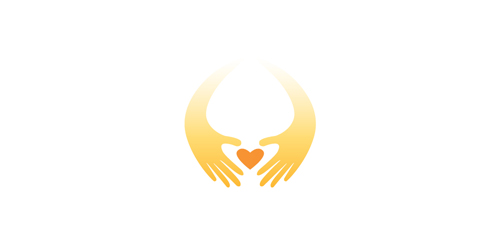 爱心手托心形logo设计