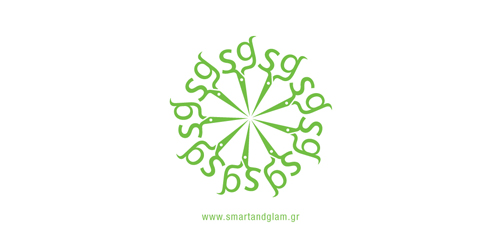 绿色抽象图案logo设计